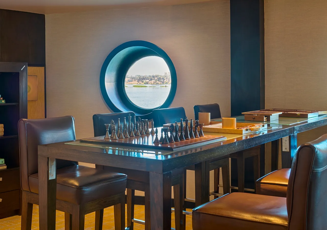 Lounge aboard the The Oberoi Zahra, Luxury Nile Cruiser Nile cruise
